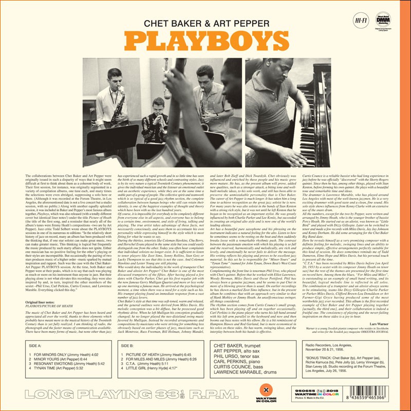 Playboys W/ Art Pepper (Colored Vinyl) - Jazz Messengers