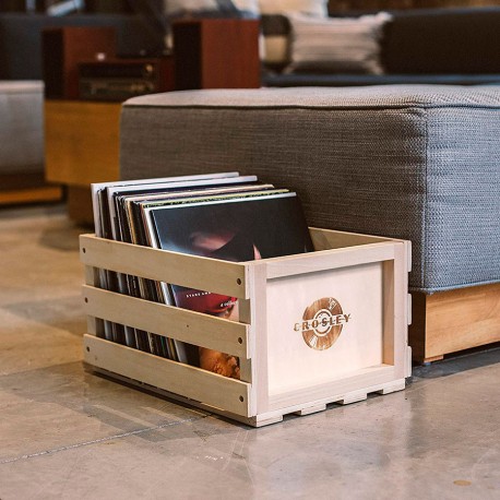 Wooden Record Storage Crate