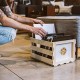 Wooden Record Storage Crate