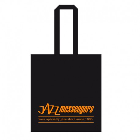 Jazz Messengers - Black Tote Bag - Orange Lettered